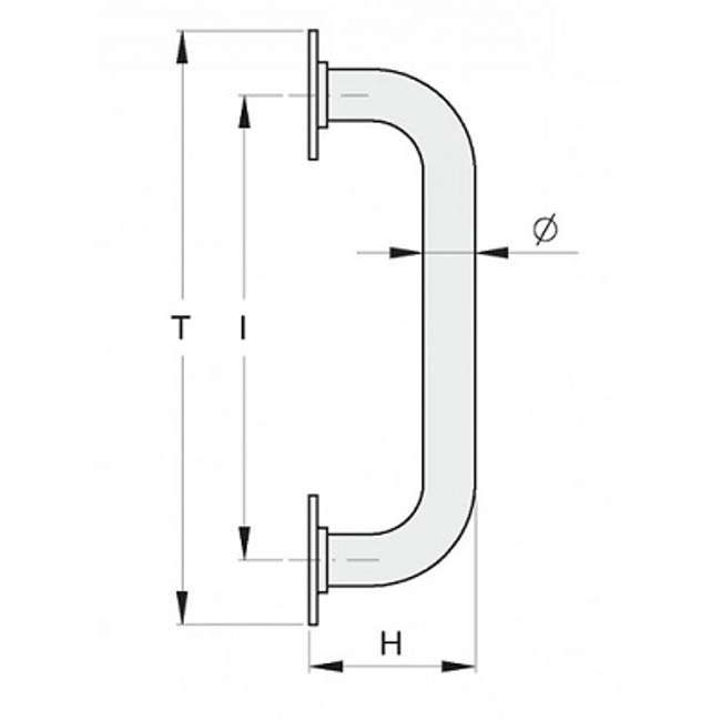 Vendita online Maniglia flangiata 2 curve Ø 20 mm. NERA art.571